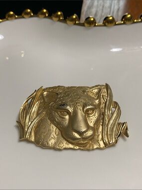 Park Lane Gold-tone Leopard Head Brooch/Pendant